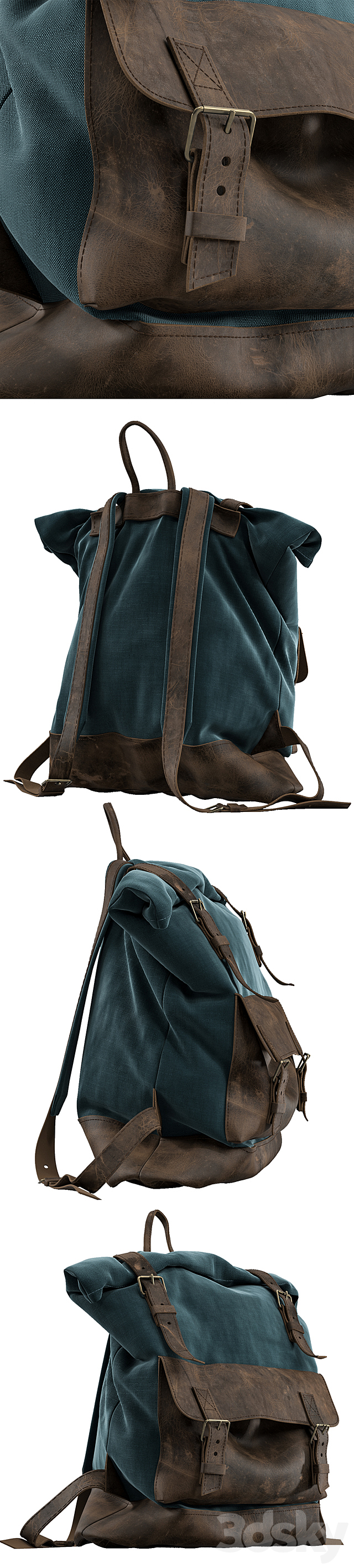 Rolltop backpac 3DSMax File - thumbnail 2