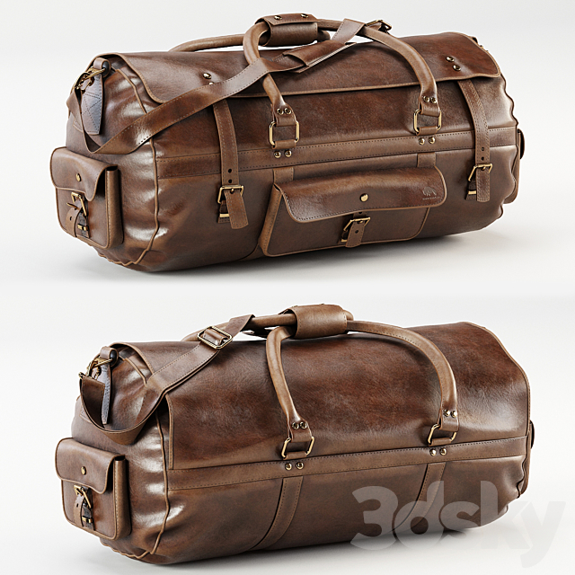 Roosevelt Buffalo Leather Travel Duffle Bag 3DSMax File - thumbnail 1