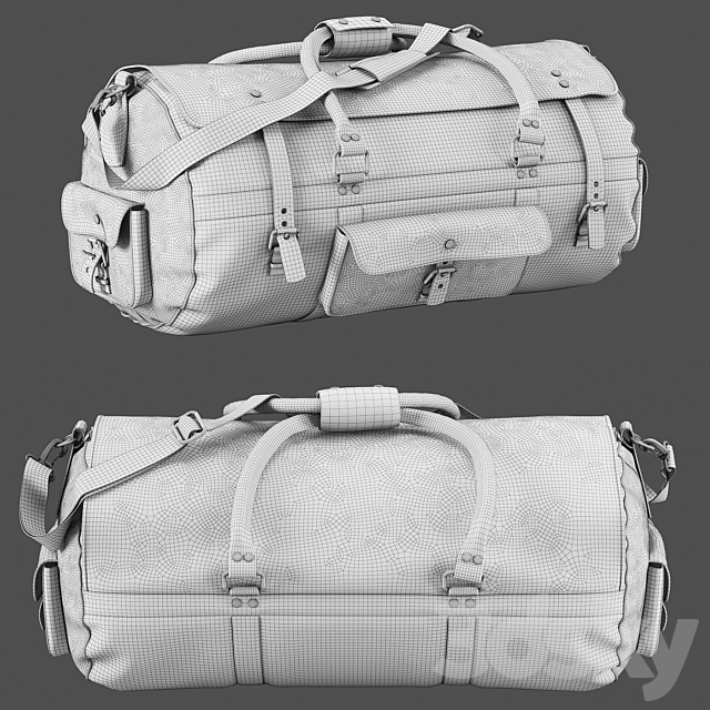 Roosevelt Buffalo Leather Travel Duffle Bag 3DSMax File - thumbnail 3