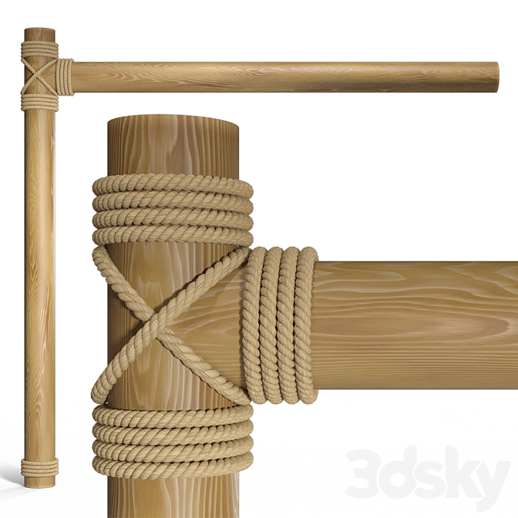 Rope beams 3DS Max Model - thumbnail 1