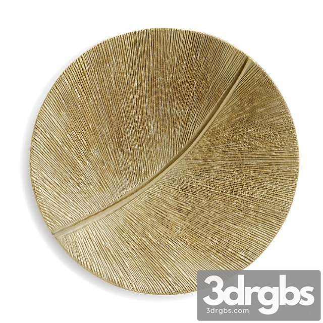 Round wall panel leaf curcle gold 3dsmax Download - thumbnail 1