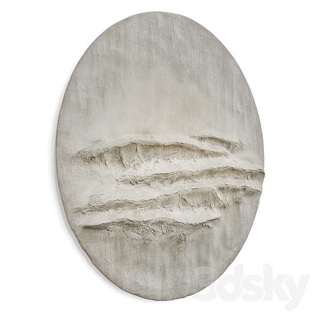 Round wall panel  reef original art plaster 3DS Max Model - thumbnail 2