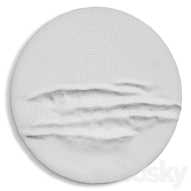 Round wall panel  reef original art plaster 3DS Max Model - thumbnail 3