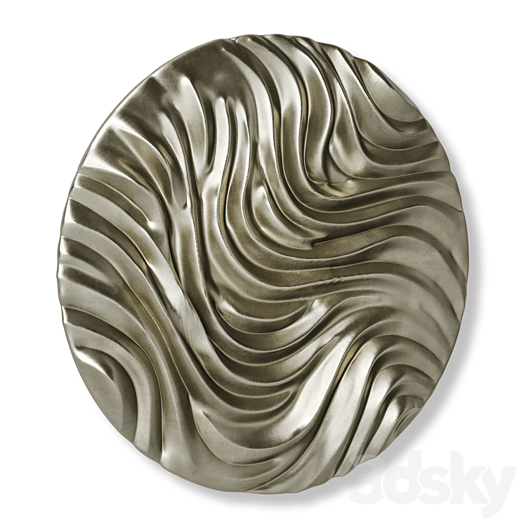 Round Wall panel Wave Circle wall panel 3DS Max Model - thumbnail 2