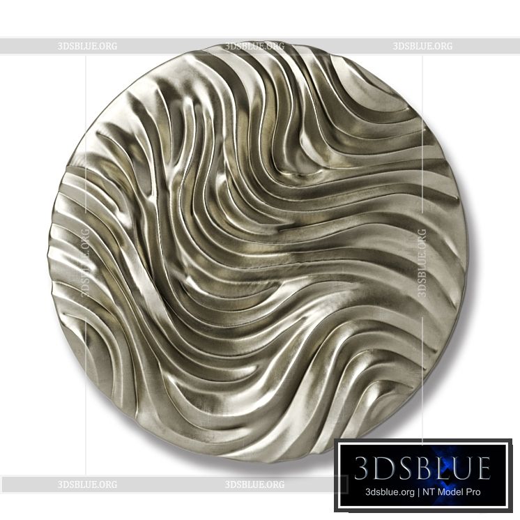 Round Wall panel Wave Circle wall panel 3DS Max - thumbnail 3