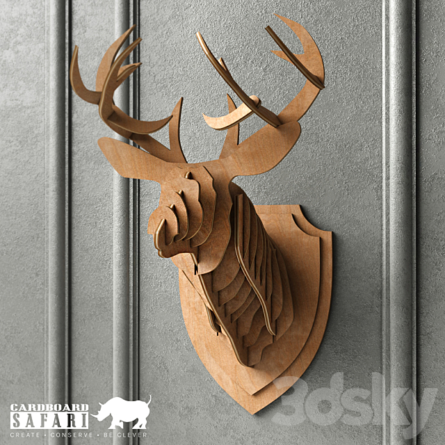 Safari cardboard deer 3ds Max - thumbnail 1