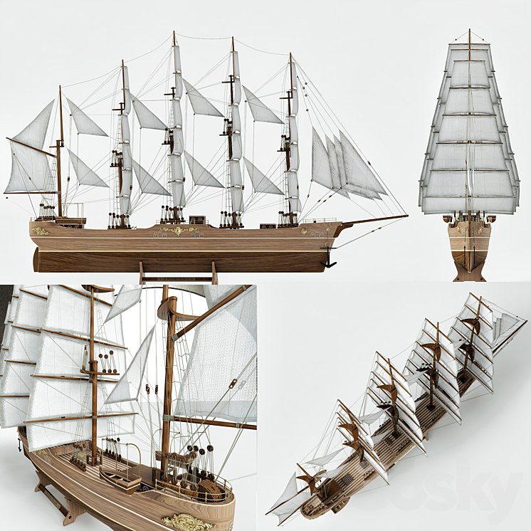 Sailboat model 3DS Max - thumbnail 2