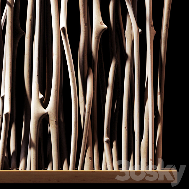 Screen branch clear decor n1 _ Screen of peeled branches for decor # 1 3DSMax File - thumbnail 3