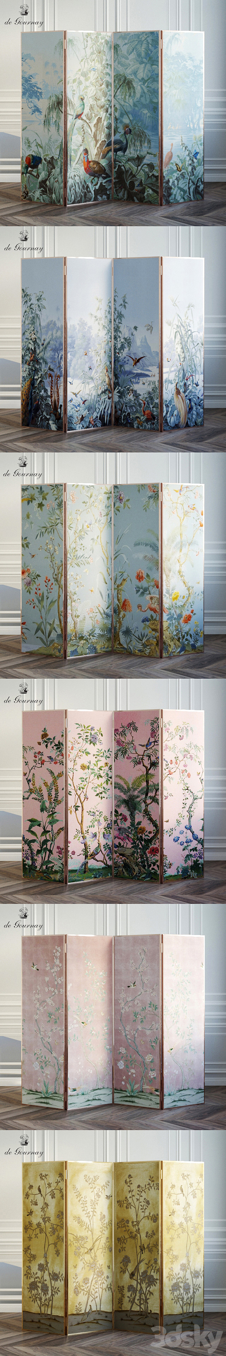 Screen covers with wallpaper De Gournay 3DS Max - thumbnail 2