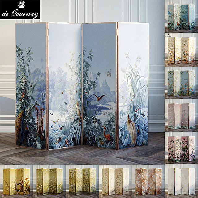 Screen covers with wallpaper De Gournay 3DSMax File - thumbnail 1