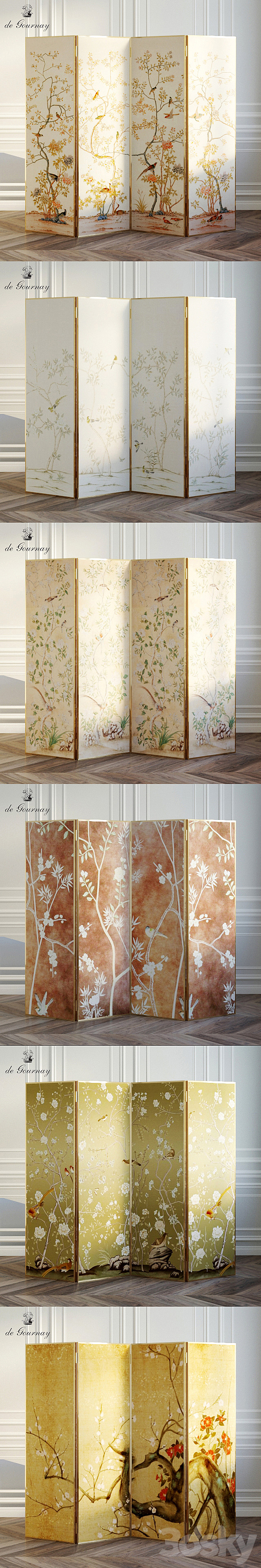 Screen covers with wallpaper De Gournay 3DSMax File - thumbnail 3