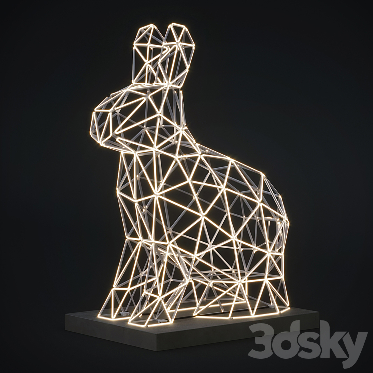 Sculpture Led hare 3DS Max - thumbnail 1