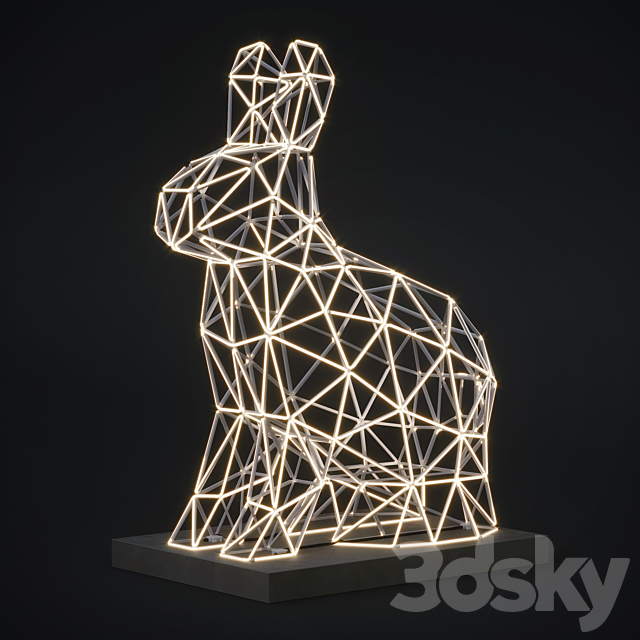 Sculpture Led hare 3DSMax File - thumbnail 1