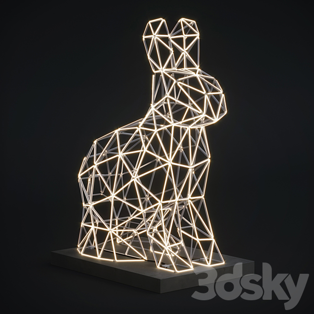 Sculpture Led hare 3DSMax File - thumbnail 3