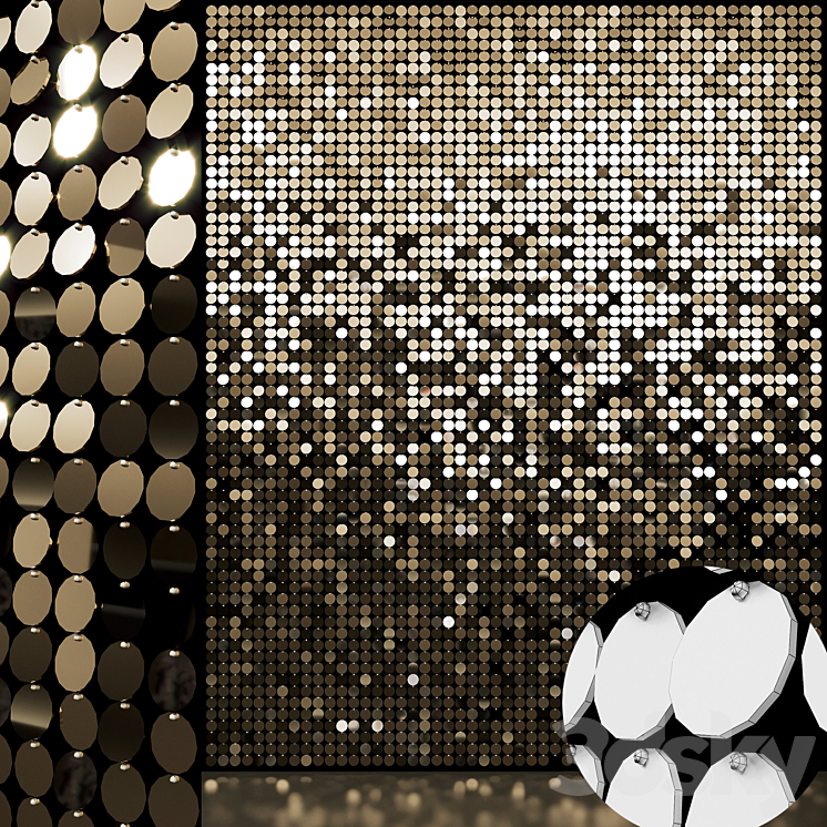 sequins decorative wall 01 3DS Max - thumbnail 1