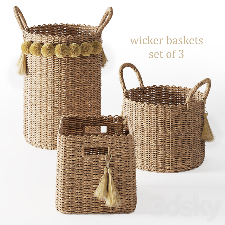 Serena & Lily Big Sur Baskets 3DS Max - thumbnail 1