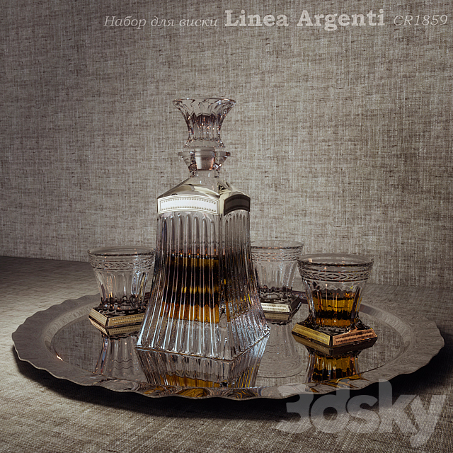 Set for whiskey Linea Argenti CR1859 3DSMax File - thumbnail 1