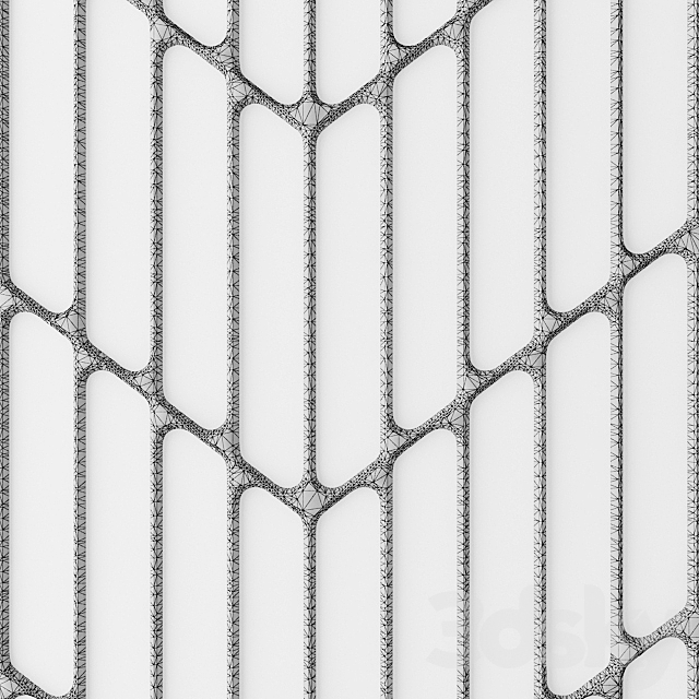 Set. Lattice panel pattern art abstraction decorative interior wall decor 3DS Max Model - thumbnail 3