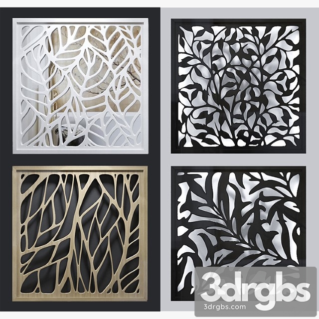 Set of decorative panels 01 (4pcs 3c.) 3dsmax Download - thumbnail 1