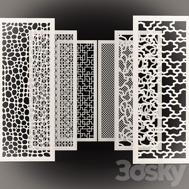 Set of decorative panels 3DSMax File - thumbnail 1