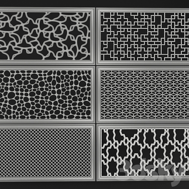 Set of decorative panels 3DSMax File - thumbnail 3