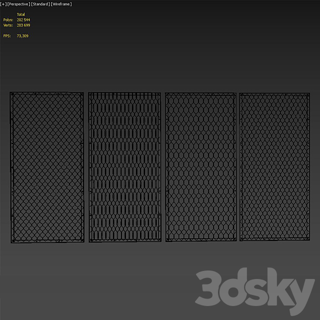 Set of decorative panels in the Loft style 01 3DS Max Model - thumbnail 4