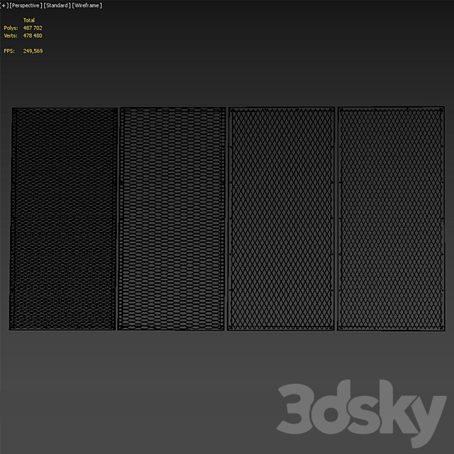 Set of decorative panels in the Loft style 02 3DS Max Model - thumbnail 4