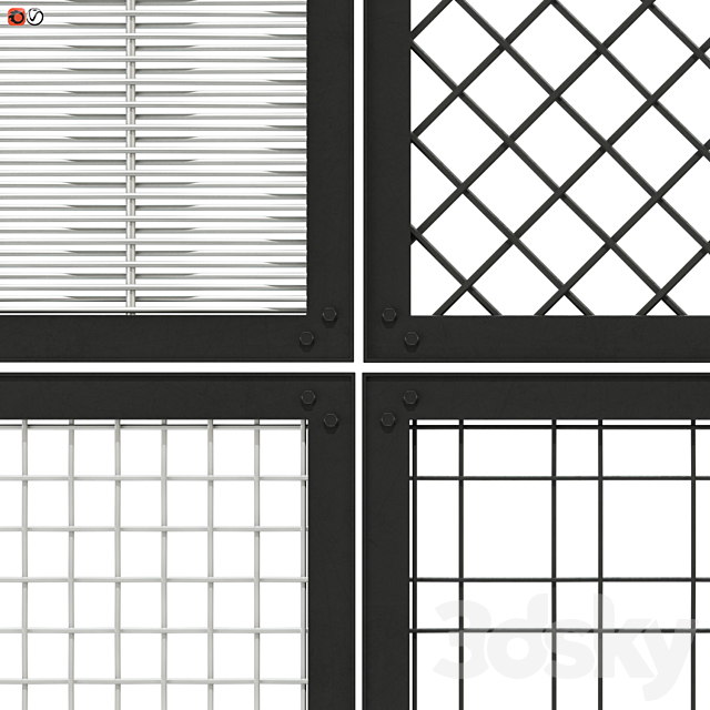 Set of decorative panels in the Loft style 04 3DS Max Model - thumbnail 2