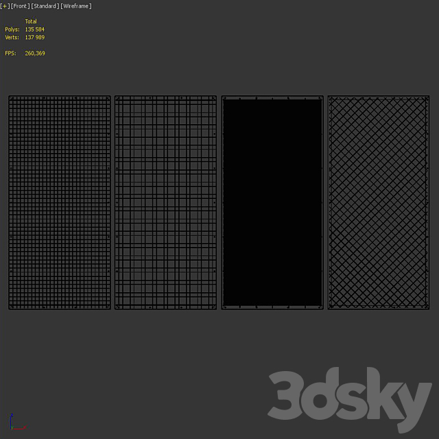 Set of decorative panels in the Loft style 04 3DS Max Model - thumbnail 4