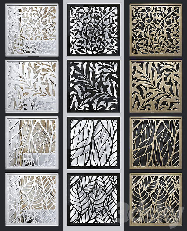 Set of decorative panels_01 (4pcs 3c.) 3DS Max Model - thumbnail 2