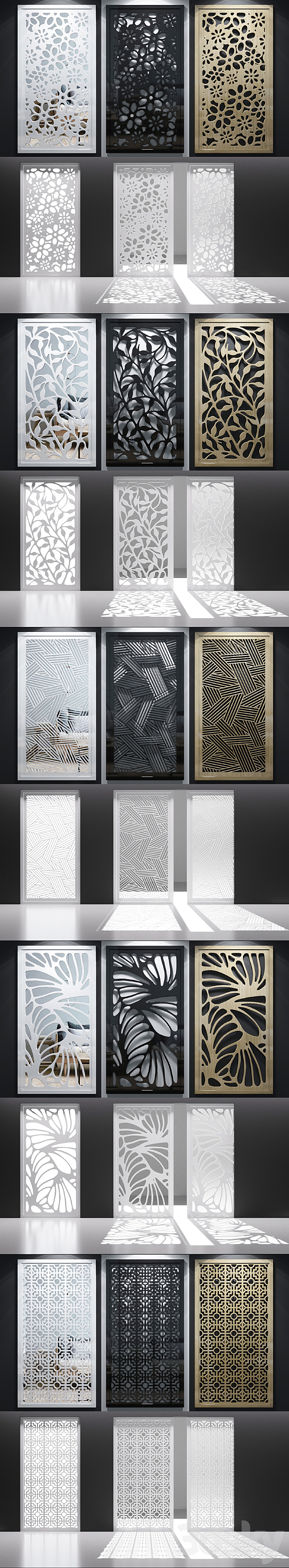 Set of decorative panels_02 3DS Max Model - thumbnail 2