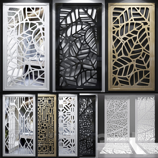 Set of decorative panels_05 3ds Max - thumbnail 1