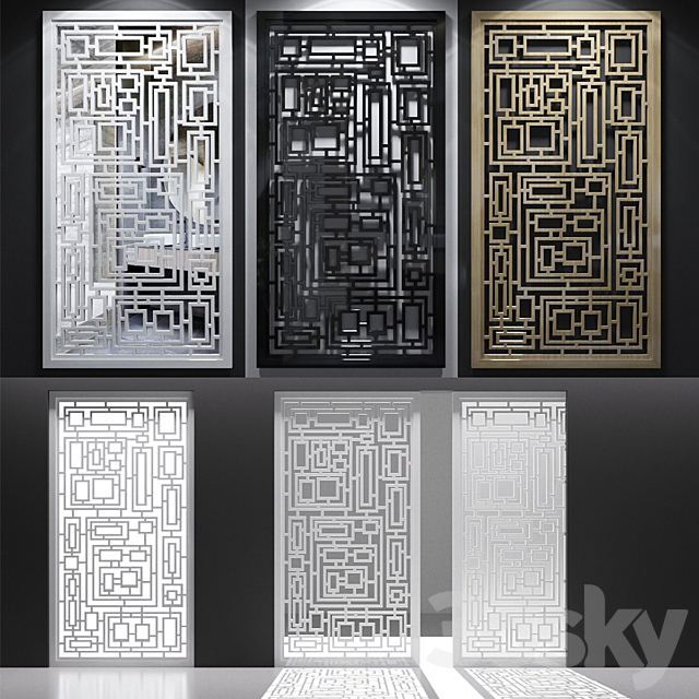 Set of decorative panels_05 3ds Max - thumbnail 3