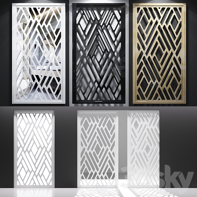 Set of decorative panels_12 3DS Max Model - thumbnail 2