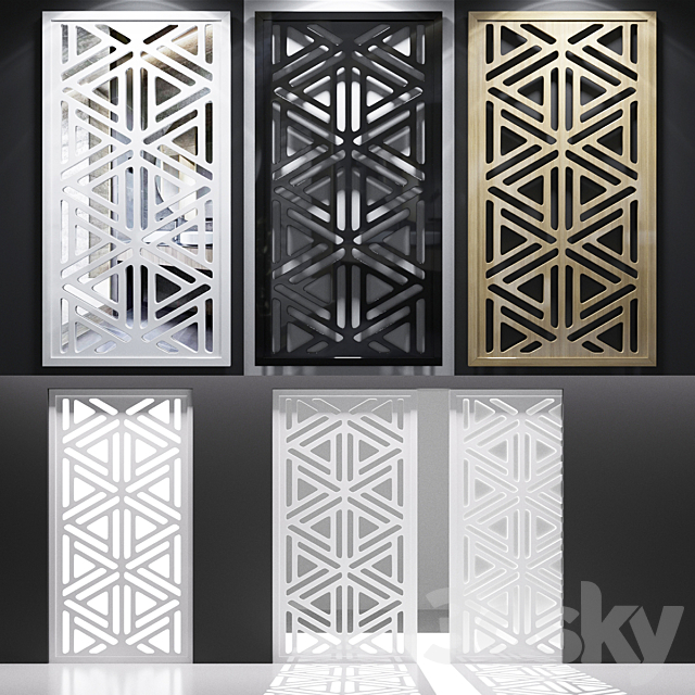 Set of decorative panels_12 3DS Max Model - thumbnail 4