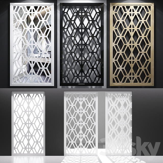 Set of decorative panels_12 3DS Max Model - thumbnail 5