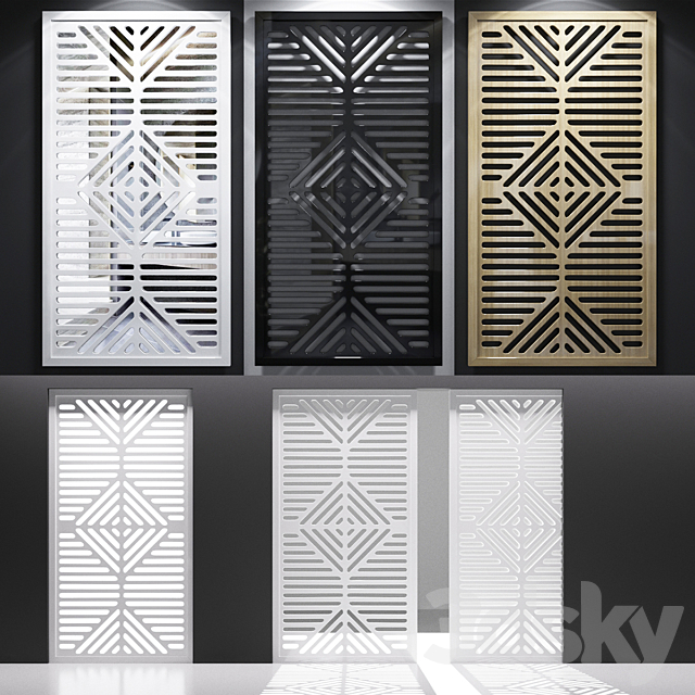 Set of decorative panels_12 3DS Max Model - thumbnail 6