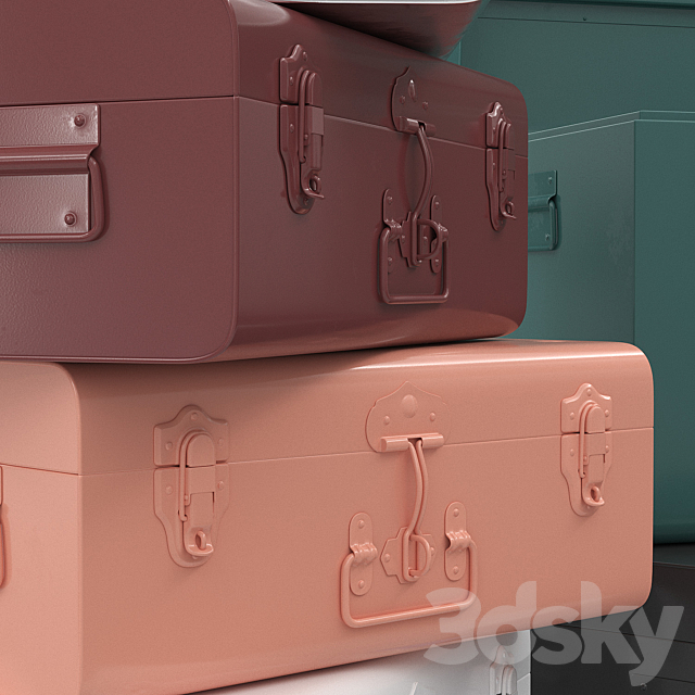 Set of metal chests Denise 3DS Max Model - thumbnail 3