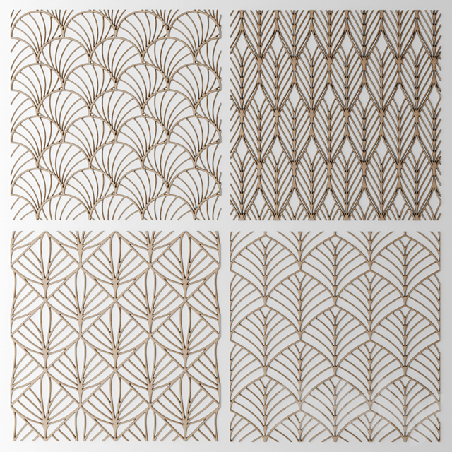 Set. The grille panel. Lattice panel pattern art abstraction decorative interior wall decor 3DS Max Model - thumbnail 1