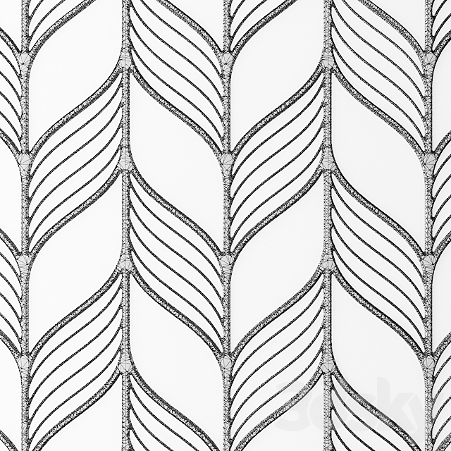 Set. The grille panel.Lattice panel pattern art abstraction decorative interior wall decor 3DS Max Model - thumbnail 3