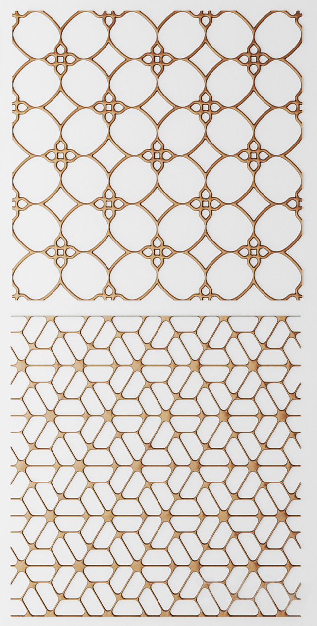 Set. The grille panel. Lattice. panel. pattern. art. abstraction. decorative. interior. wall decor 3DSMax File - thumbnail 2