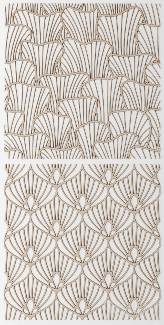 Set. The panel. grille. Lattice. panel. pattern. art. abstraction. decorative. interior. wall decor. flower 3DSMax File - thumbnail 2