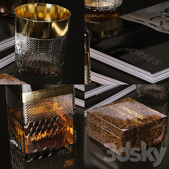 Set whiskey and horses 3DSMax File - thumbnail 3