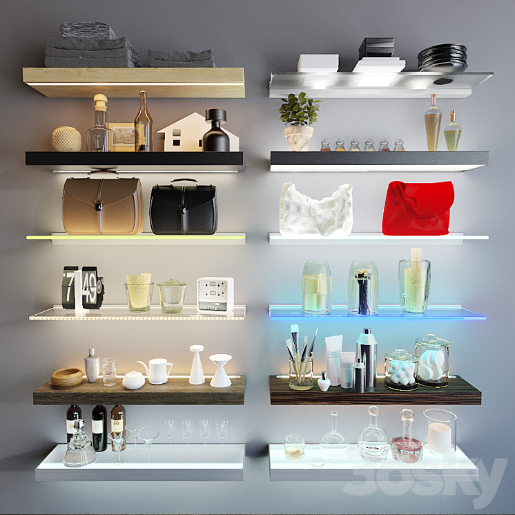 Shelves with illumination 3DS Max - thumbnail 1