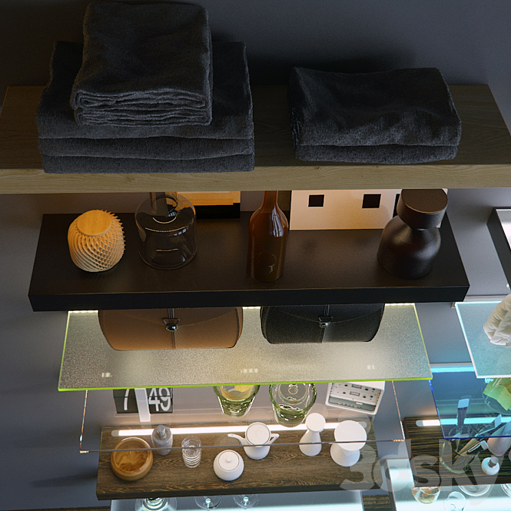 Shelves with illumination 3DS Max - thumbnail 2