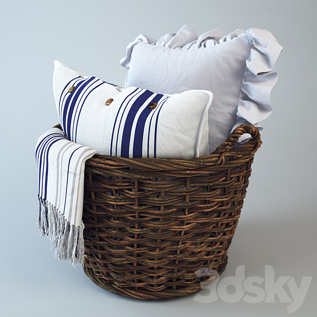 Shopping cart with pillows 3DSMax File - thumbnail 1