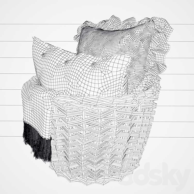 Shopping cart with pillows 3DSMax File - thumbnail 2