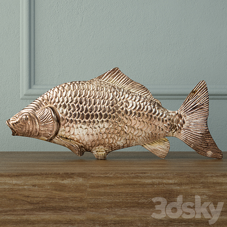 Silvered Fish Decoration 3DS Max - thumbnail 1