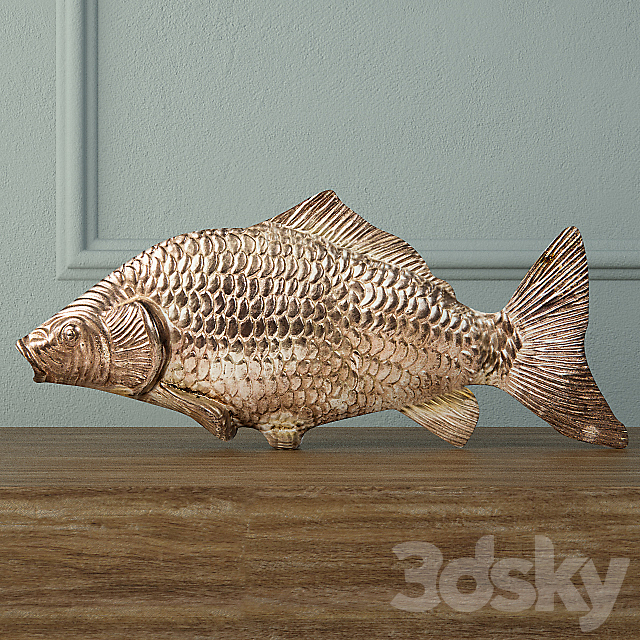 Silvered Fish Decoration 3DSMax File - thumbnail 1