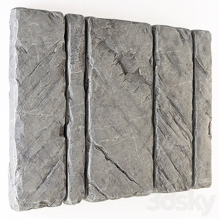 Slab stone wall n2 3DS Max - thumbnail 1